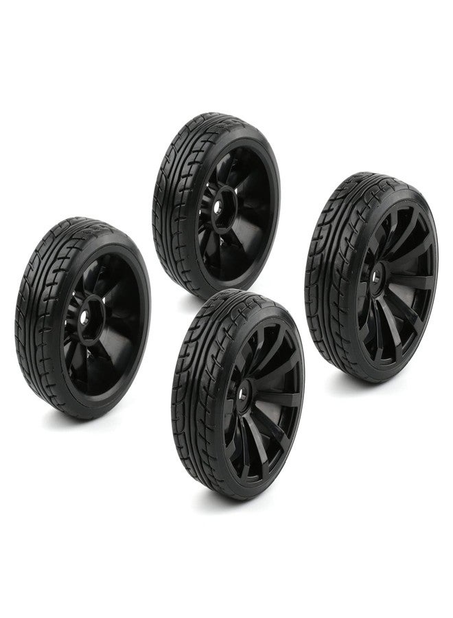 Rchobbytop 4pcs 1/10 RC Drift Wheels 12mm Hex Drift Wheels and Tires for HSP Redcat HPI Tamiya 3RACING Kyosho Traxxas Wltoys MST Exceed RC Drift Car, with 8pcs Flange Lock Nuts and Wrench - Image 2